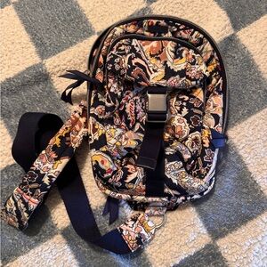 Vera Bradley Navy and Multicolor Patterned Crossbody Bag